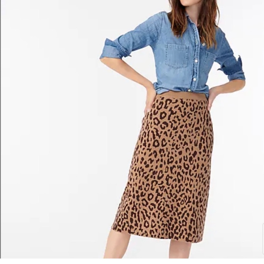 Leopard print J.Crew sweater skirt